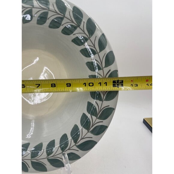 Hand-Painted Vintage Redwing Ardennes Stoneware Charger Chop PlateBowl Green 12" - Picture 6 of 6